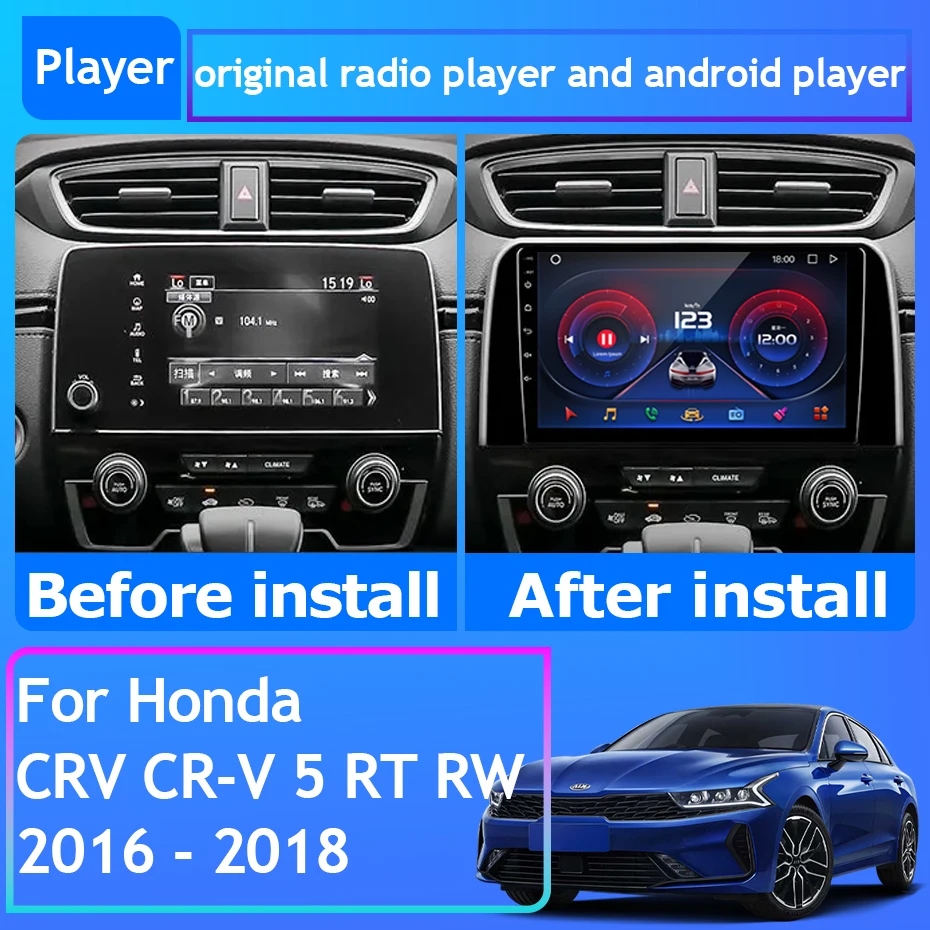 

Для Honda CRV CR-V 5 RT RW 2016 - 2018 автомобильное радио Carplay GPS-навигация Android Авто Wifi No 2din DVD стерео головное устройство