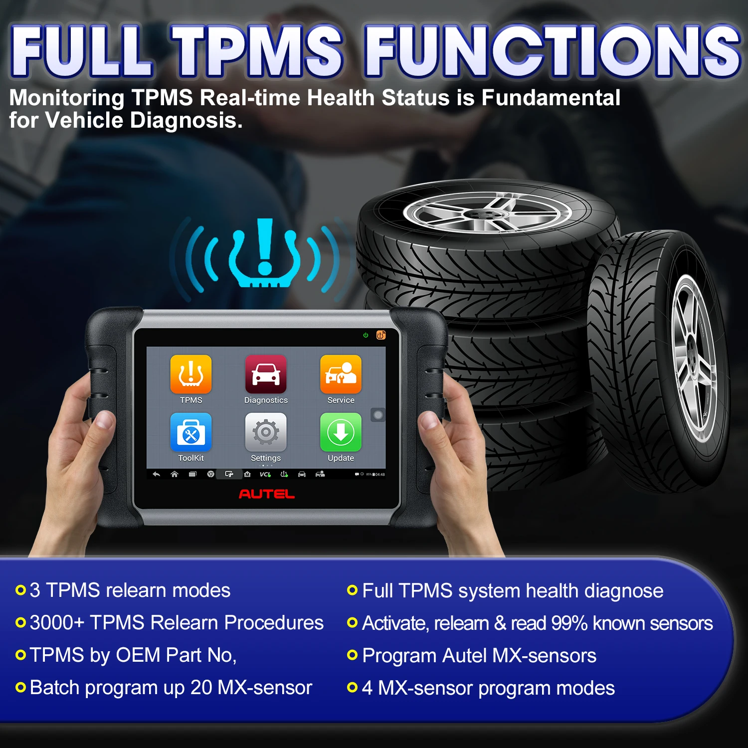 

Autel MaxiCOM MK808TS Pro Professional Car Diagnostic Tool Complete TPMS Health Check Program MX-Sensor Auto Automotive Scanner