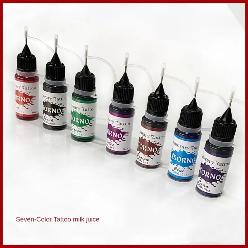 1/3/5/10PCS Ink Henna Tattoo Male Temporary Semi-permanent DIY Tools 7 Color Demand Plant Tattoo Milk Art Female tattoo ink,tattoo ink pigment,tattoo ink kit