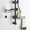 Adjustable Faucet Drainage Bathroom Shelf Black Sliver Shower Storage Holder Basket Kitchen Sundries Soap Storage Rack 3