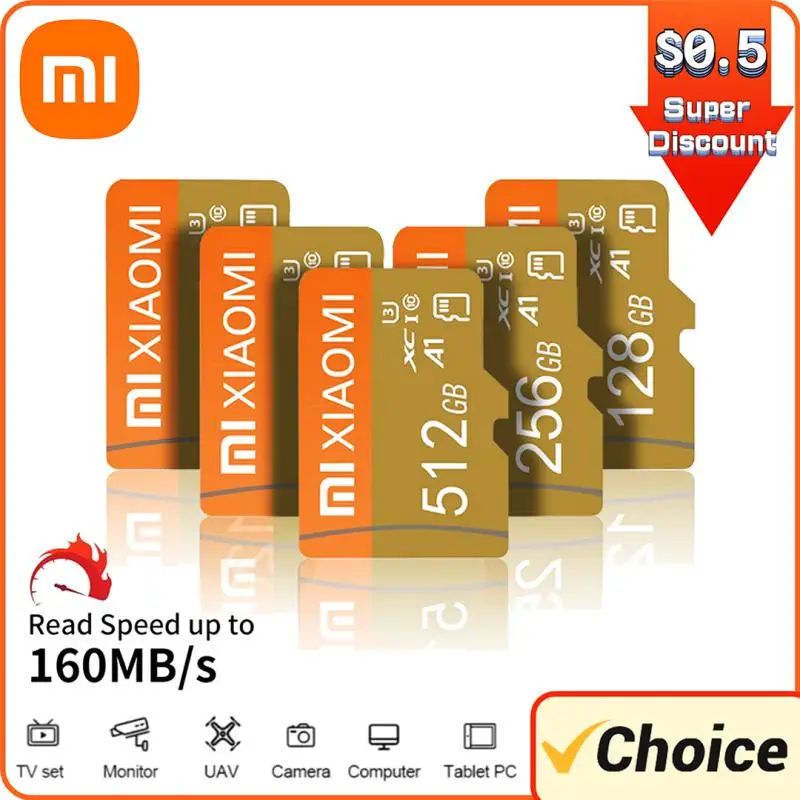 Xiaomi 2Tb Sd Memory Card C10 Micro Tf Sd Card Class10 Sd/Tf Flash Card 128/256/512Gb Mini Sd Card Per Nintendo Switch Phone