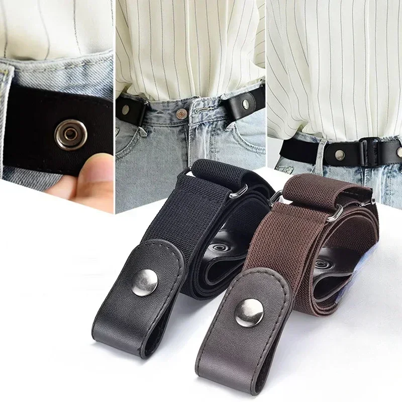 Adjustable Stretch Elastic Waist Band Invisible Belt Buckle-Free for Women Men Jean Pants Dress Easy To Wear waist belt