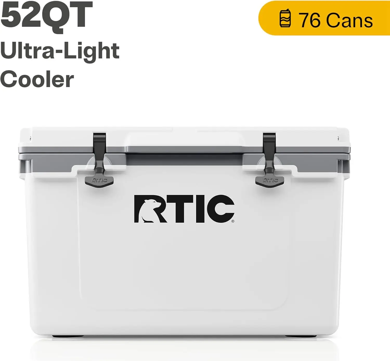 RTIC Ultra-Light 52 Quart Hard Cooler &ndash; Insulated Portable Ice Chest for Beach, Camping, Picnic & Fishing, 30% Lighter