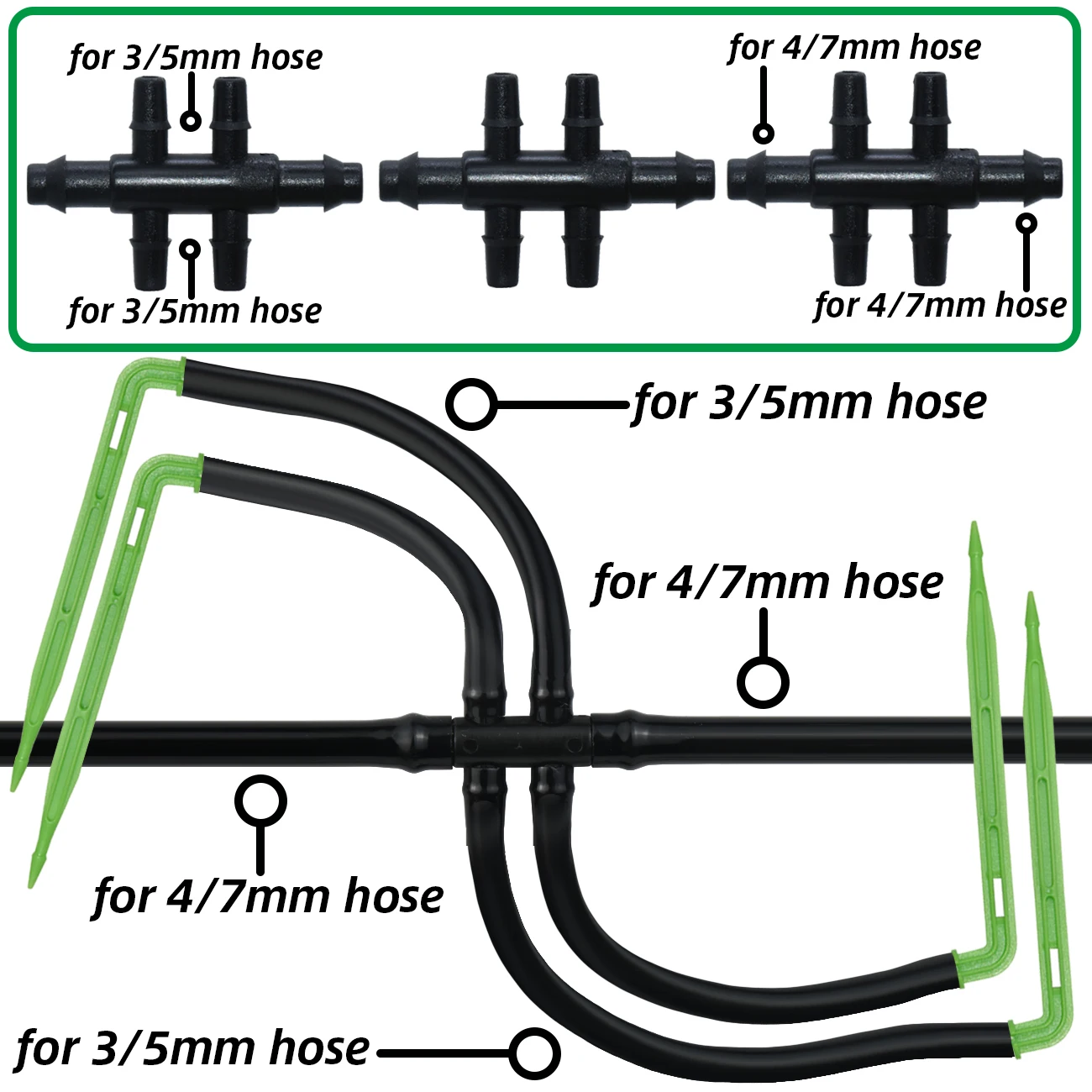 KESLA Garden 4/7mm to 3/5mm Hose Automatic Watering Drip Irrigation System Kit Elbow Emitter Potted Plant Home Bonsai Greenhouse 3