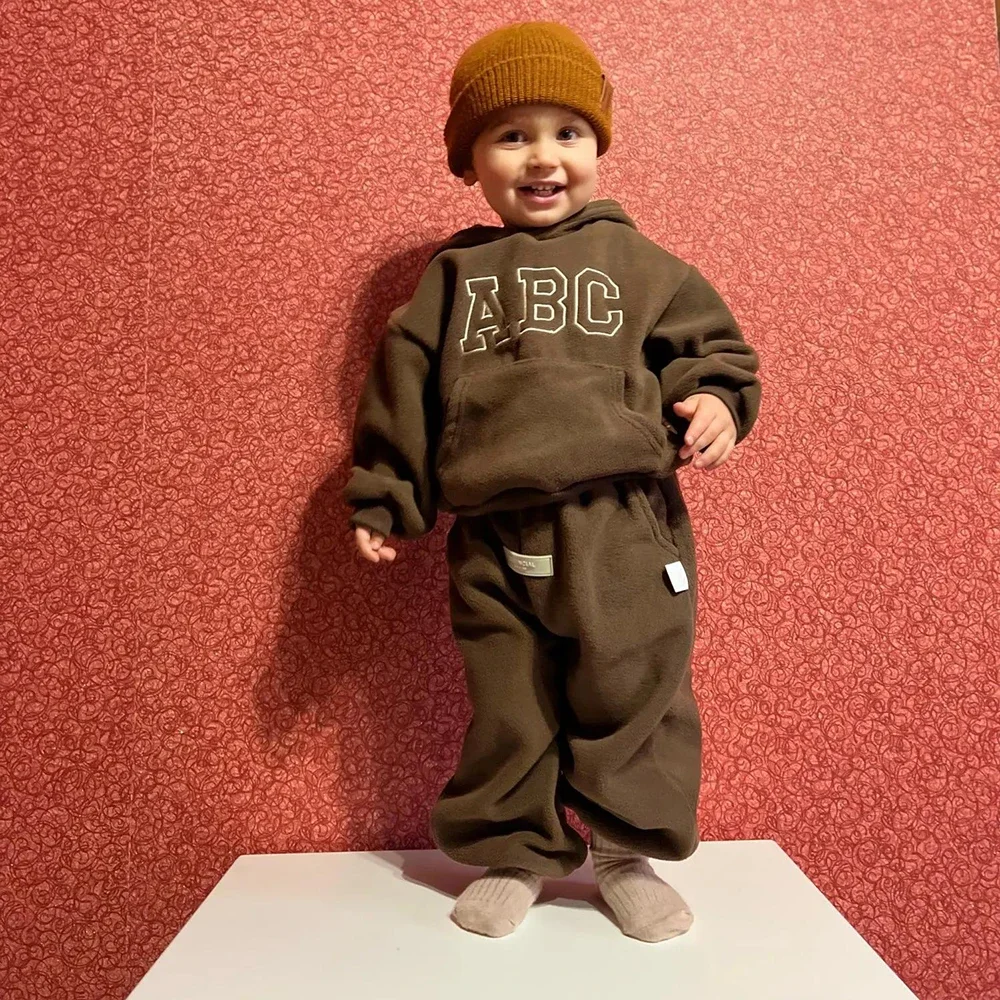 55497-66427f.jpg Kids Clothing Fleece Hoodie Tracksuit Set Warm Pullover And Pants Outfit