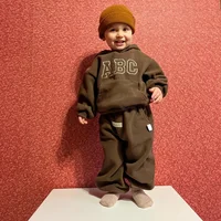 55497-66427f.jpg Kids Clothing Fleece Hoodie Tracksuit Set Warm Pullover And Pants Outfit