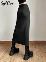 Stride into style with the Nibber Black Sexy Split Skirt. 4