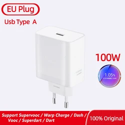 100W SuperVOOC Travel Charger Adapter with USB Type A - High - Speed Charging Power Adapter - 100w EU charger (Only charger)
