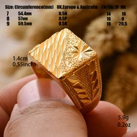 Dubai Middle Eastern Gold Color Rings For  Men Weddings Ring Engagements Flower and Gifts 2