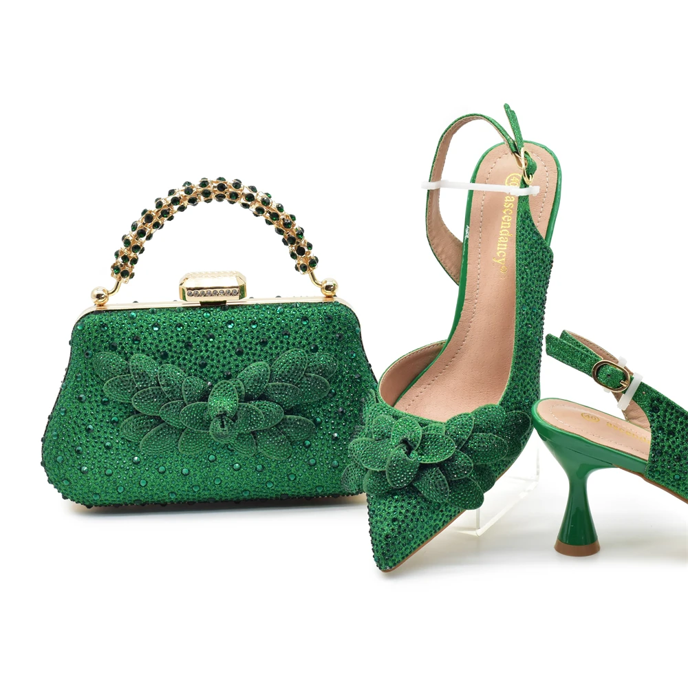Doershow Lastest Italian Design Fashion Style Ladies Shoes with Matching Bag Set 2024 Nigerian Shoes and Bag Set HAC1-9 4