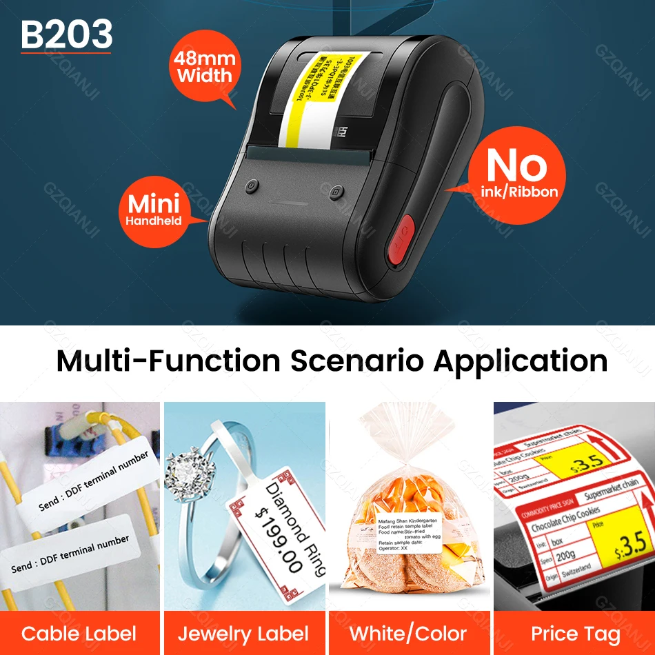 Niimbot B1 Thermal Label Printer Clothing Jewelry Product Price Barcode  Sticker Mobile Bluetooth Mini Portable Printer Maker