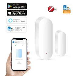 Zigbee Smart Door & Window Sensor with App - Controlled Security Alarm (2PCS)
