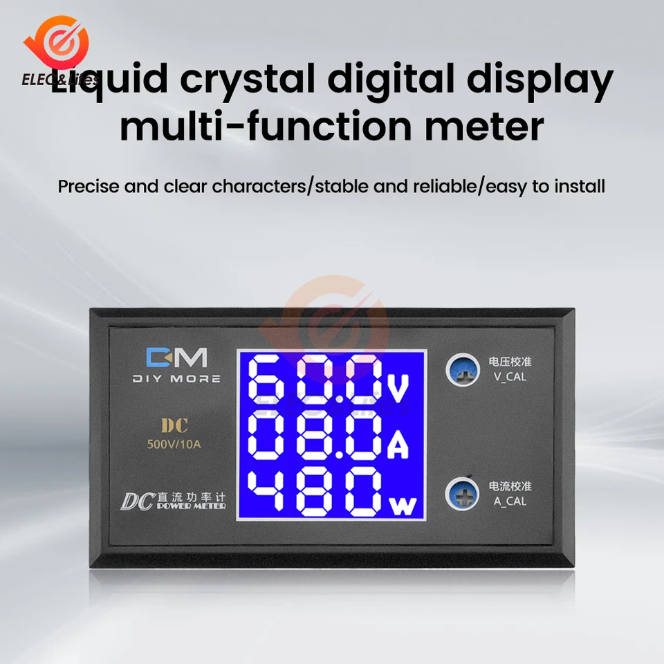 DC 50/100V 5A/10A LCD Display Digital Voltmeter Wattmeter Current Power Tester E - Foto 4
