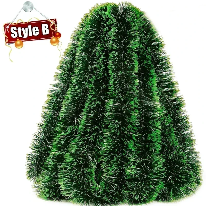 thumbnail image 1 of Christmas Green Cane Ribbons Garland DIY Xmas Tree Ornaments Green Cane Ribbons Wreath Hanging Pendent Party Home Decoration, 1 of 5