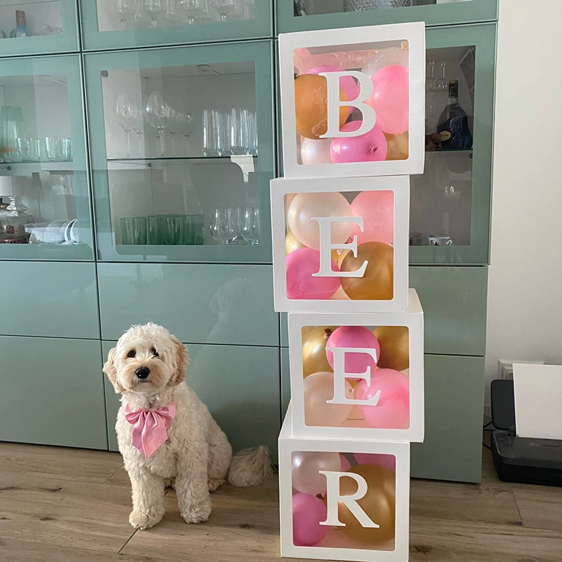 Clear Balloon Boxes for Baby Shower and Gender Reveal Decorations