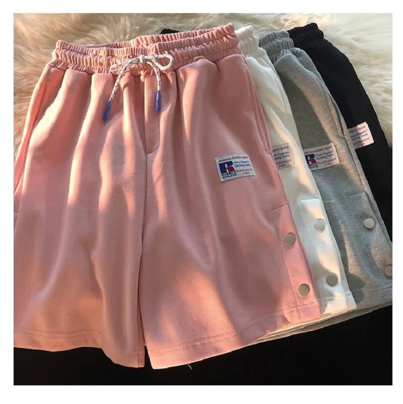 short shorts y2k shorts casual all-match elastic five-point pants fashion high-waisted sports high street wide-leg pants oversized women size high waisted shorts