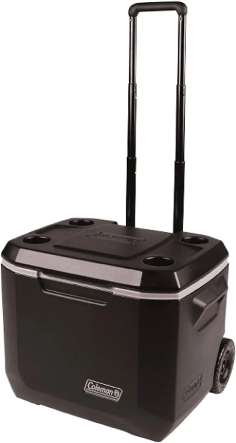 Coleman Portable Rolling Cooler 50 Quart Xtreme 5 Day Cooler Wheels Wheeled Hard Keeps Ice Up to 5 Days