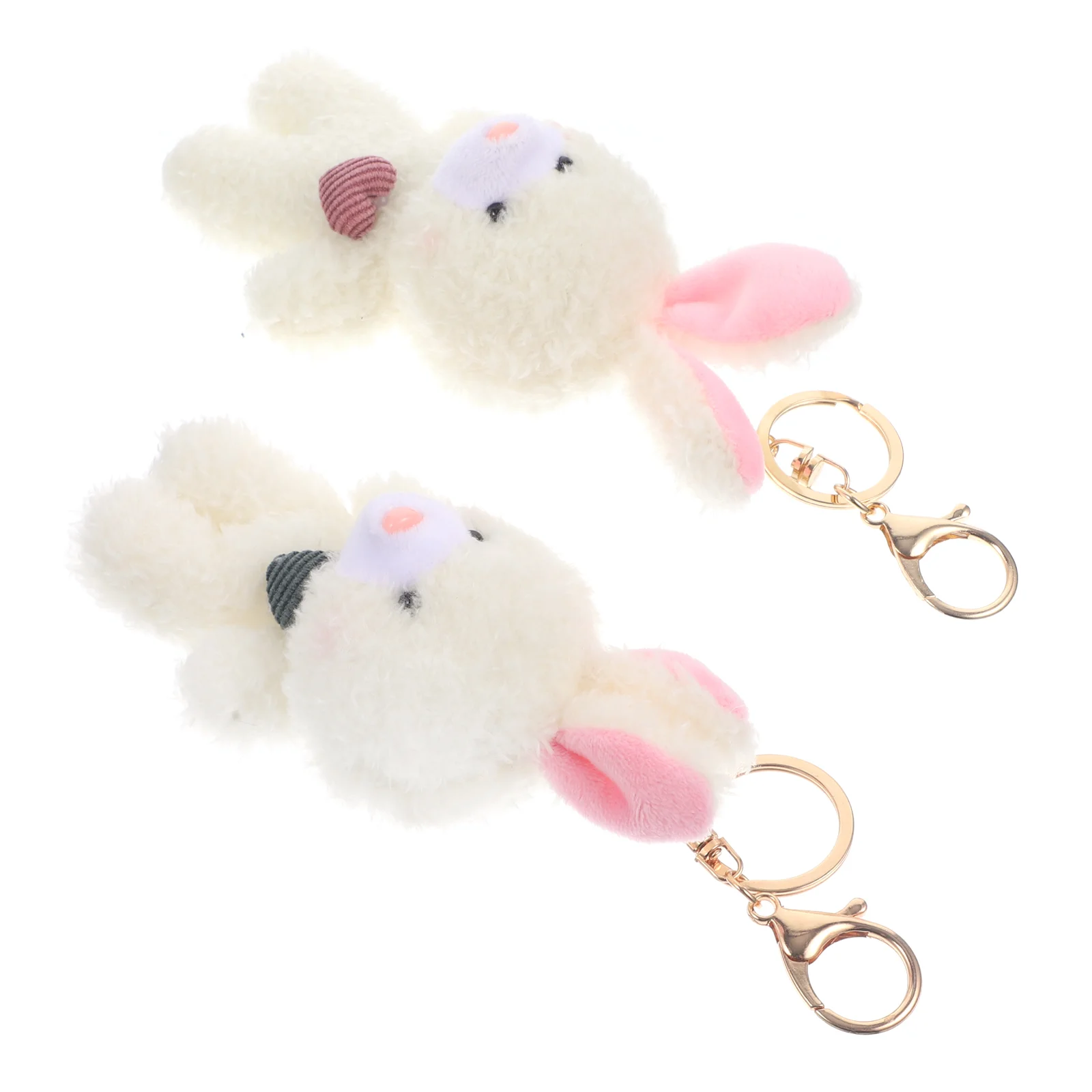 

Plush Keychain Bunny Rabbit Backpack Keychains Bag Charm Kawaii for Girls Cartoon Stuffed Animal Women Ring