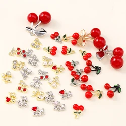 Exquisite Red Cherry Charms for DIY Jewelry Creations - Set of 5 (Random mix 5pcs)