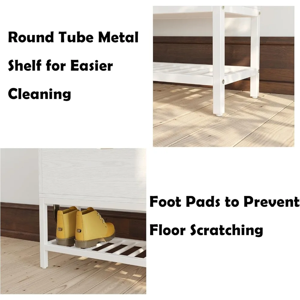 Entryway Shoe Bench with Flip Top Storage Space and 2 Drawers, forEntryway/Hallway 39.4in, Shoes Cabinets 6