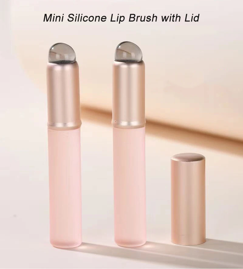 Upgrade Silicone Lip Brush With Cover Angled Concealer Brush Lipstick Application Smudge Balm Lip Make Up Brush Cosmetic Tool