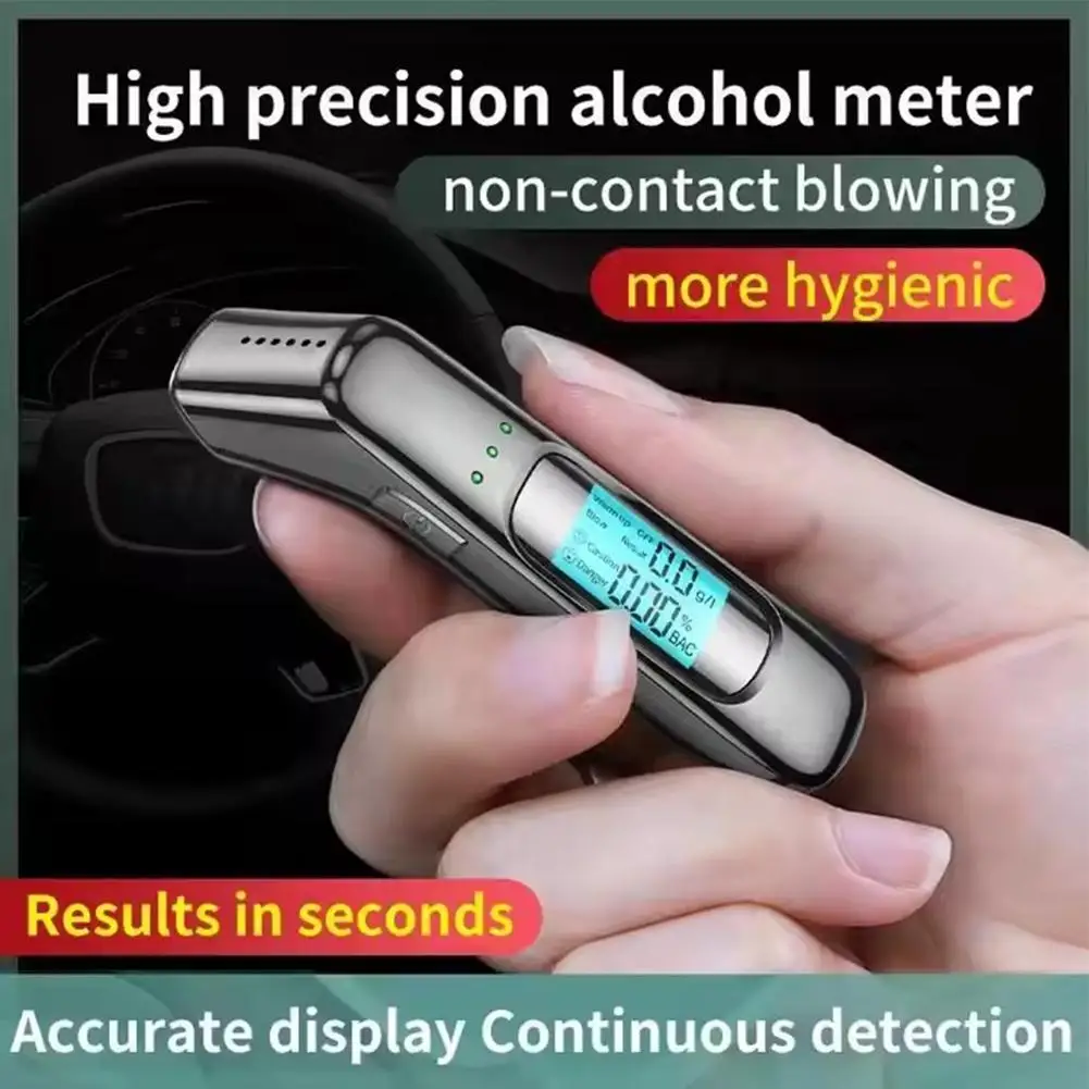 Breathalyzer Professional-Grade Accuracy Personal Alcohol with Portable Display LCD USB Tester Breathalyzer Alcohol C2R0