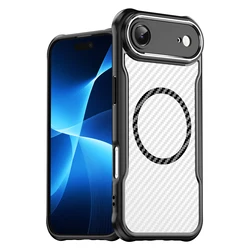 Shockproof Slim Carbon Fiber Phone Case - Enhanced Protection - iPhone 15 Plus (Black)