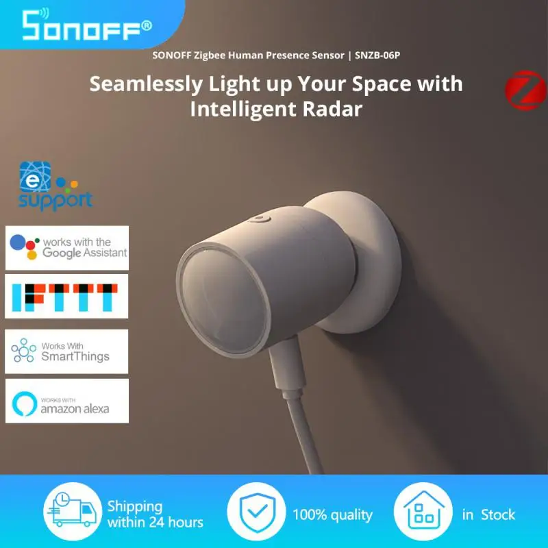 

SONOFF SNZB-06P Zigbee Human Presence Sensor Smart Home Microwave Radar Light Sensor Smart Control Via eWeLink Alexa Google Home