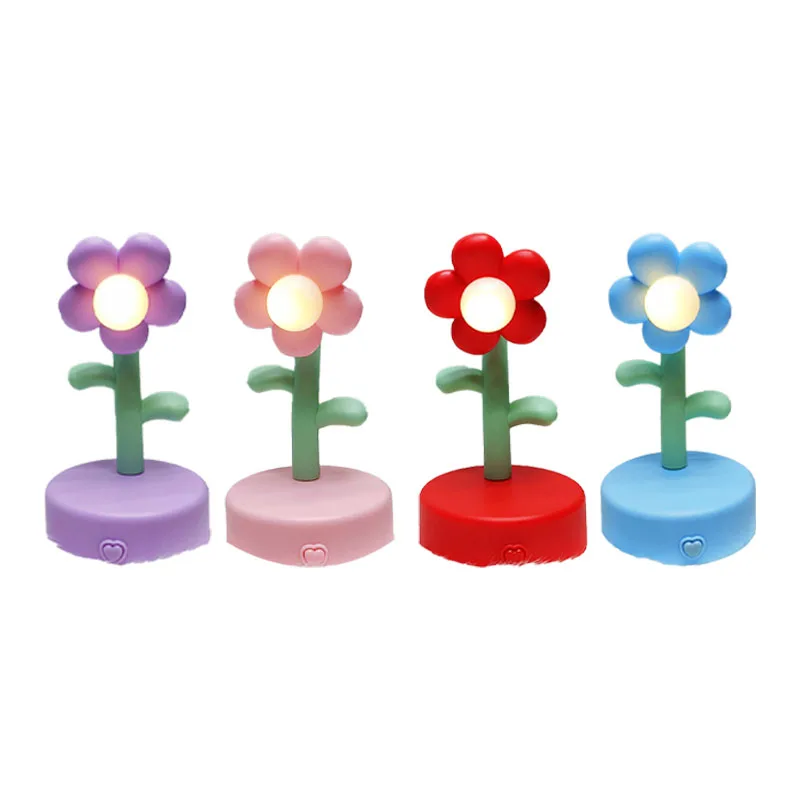 

Cute Desk Flower Lamp LED Night Light Table Lamp for Bedroom Flowers Reading Light Portable Eye Protection Multi-function Lamp