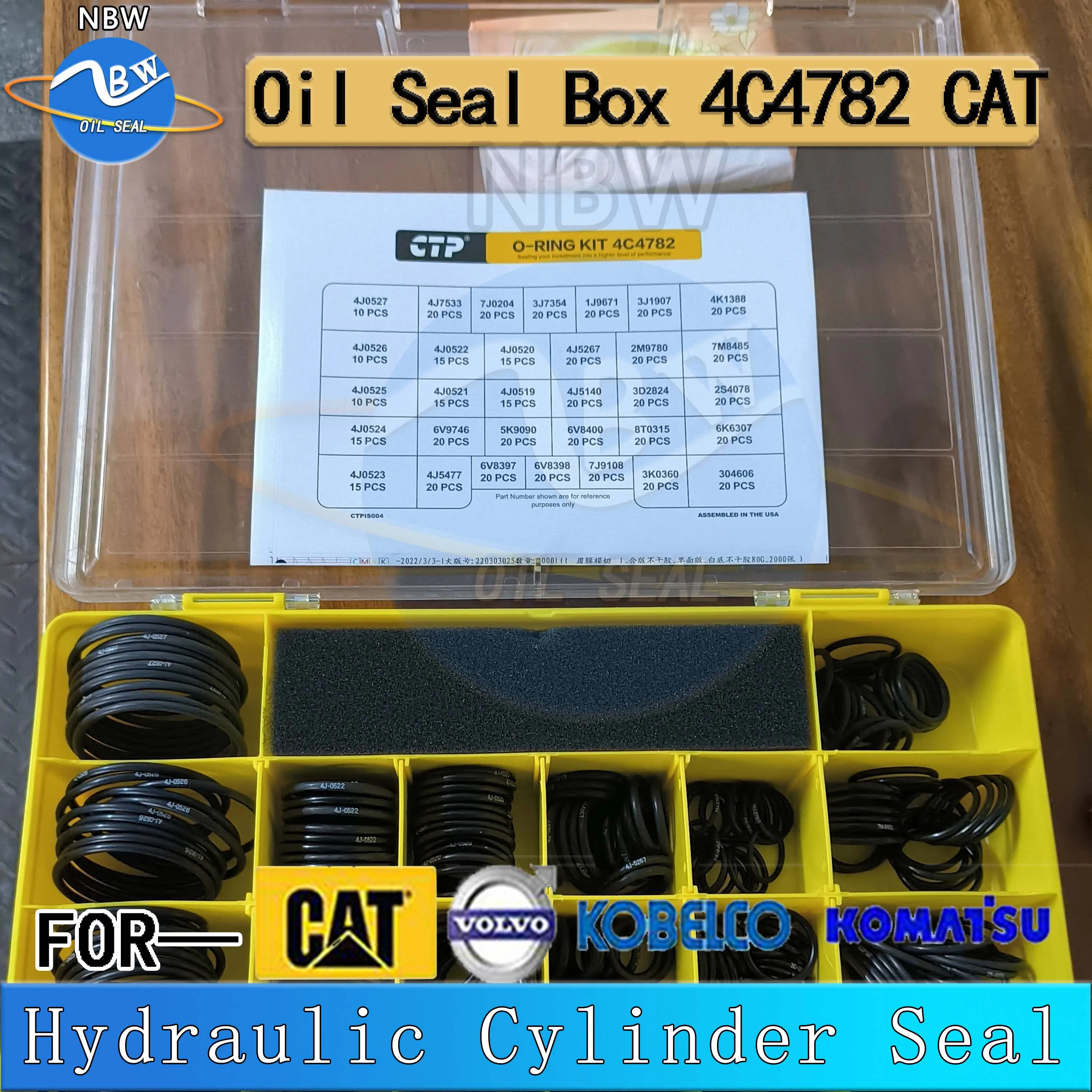 

4C-4782 4C4782 270-1528 Oil Seal Box Excavator Hydraulic Cylinder Repair Kits For Caterpillar CAT Nitrile Rubber Gaske 2701528