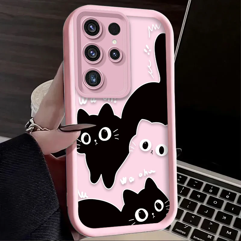 Adorable Black Cat Soft Phone Case Cover