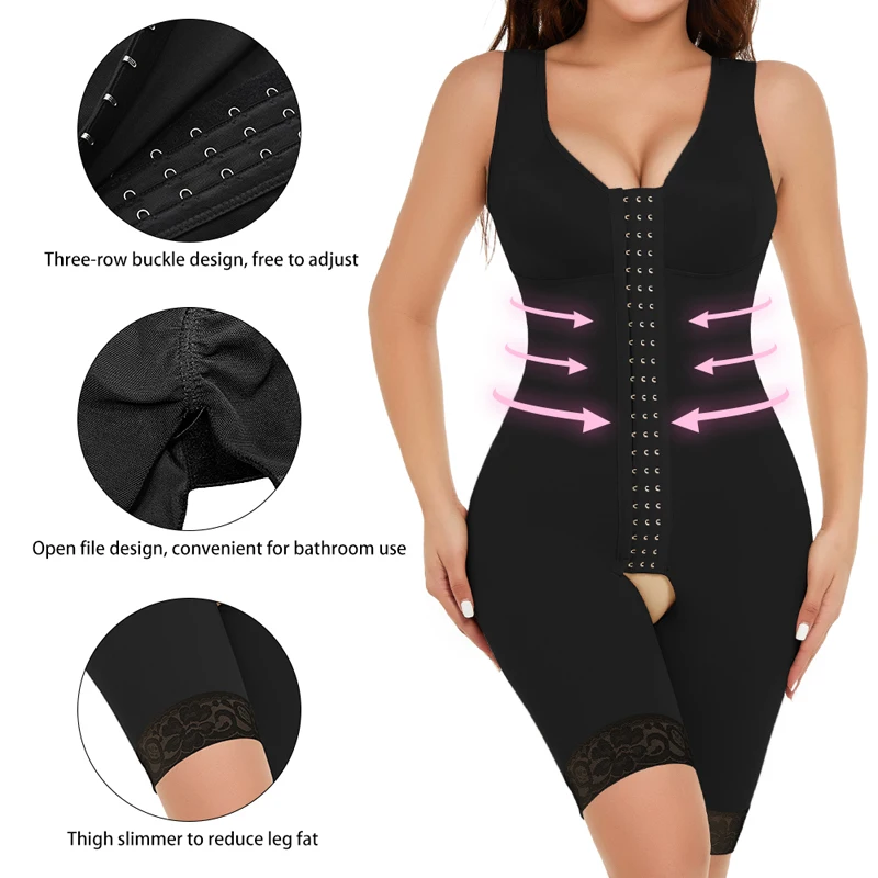 Women Body Shaper Tummy Control Compression Butt Lifter Bodysuit Waist Trainer Fajas Colombianas Full Body Shaper Jumpsuit