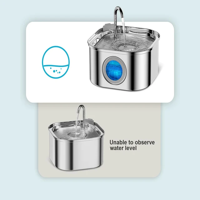 3.2L Stainless Steel Pet Water Feeder Auto Cat Fountain Smart Dog Water Dispenser Visual Window Drinking Bowl Pet Accessories 4