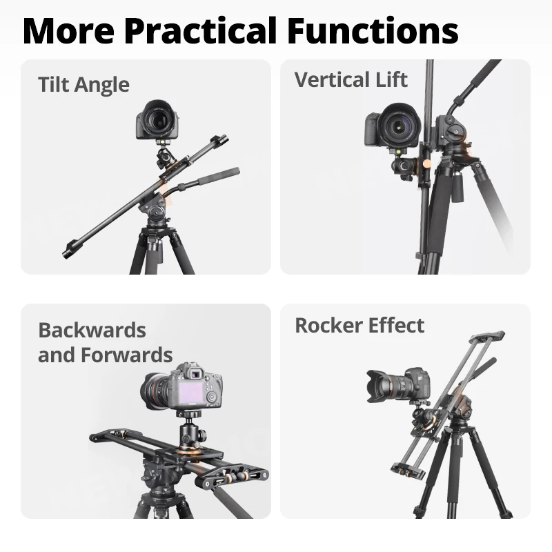 QZSD Carbon Fiber Slide Manual Time Delay Anti-Shake Professional Track Mini Silent Smooth Damping Rail Gimbal for DSLR Camera