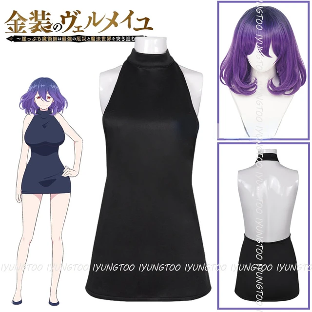 Anime Kinsou No Vermeil Cosplay Wig Light Purple Gradient Short Hair Vermeil  In Gold Devil Goldfilled