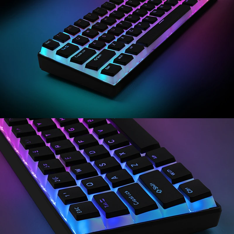 Zifriedn-pudim Keycaps para Teclado Mecânico Pbt Oem Geléia Rgb Tamanho Completo 60 100 Keycup Rosa Cor Azul 130 Teclas - Imagem 3