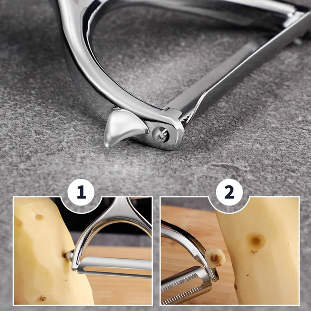 Vegetable Peeler Two-piece Stainless Steel Zinc Alloy Blade Multifunctional Fruits Peeling Knife Household Kitchen Tools