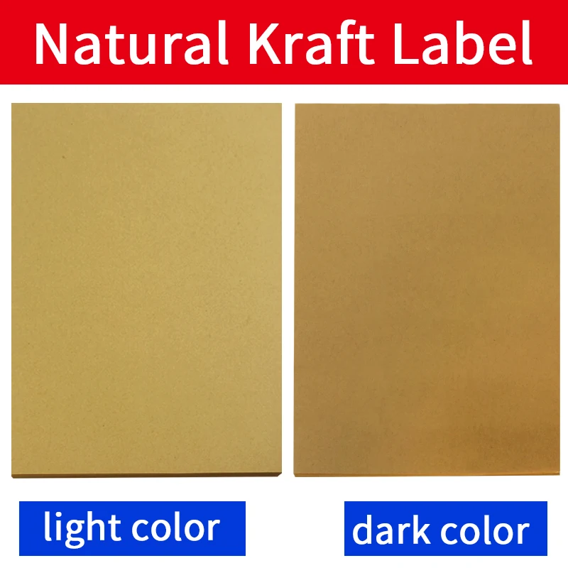 A4 Label Sheet  Kraft Paper Self-Adhesive Stickers for Inkjet / Laser Printer /Copier 50 Sheets Matt/Glossy Surface