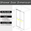 Sunrosa 44""-48"" W X 76"" H Frameless Shower Door, Clear Tempered Glass 5/16""(8Mm), Double Sliding Shower Door, Aluminum 5