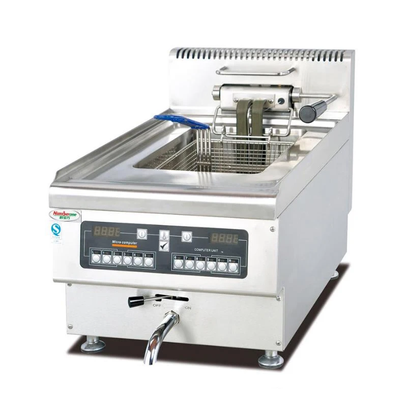 Version Desktop Electric Fryer Stainless Steel Single Cylinder French fries Chicken Commercial Kitchen Equipment