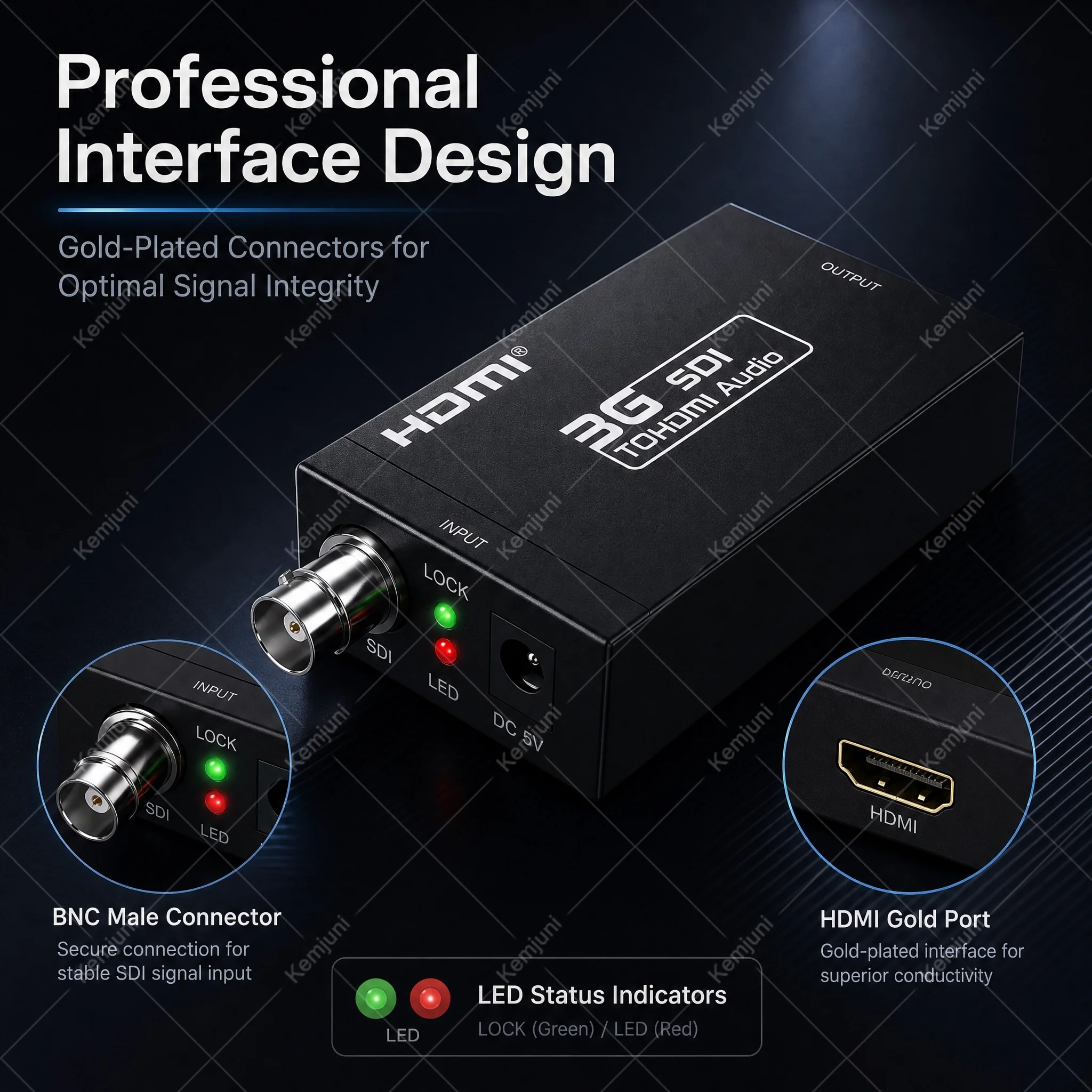 SDI-HDMI 변환기 3G-SDI 방송 등급 HD 1080P/60HZ 감시 카메라 화상 회의 라이브 스트리밍에 적합