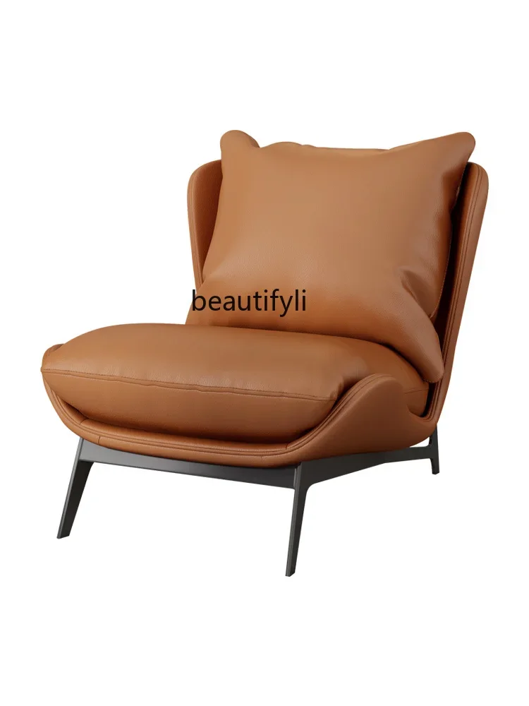 

Modern Minimalist Leisure Chair Simple Living Room Leather Single Sofa Light Luxury Lazy Balcony Designer Home Sofa furniture