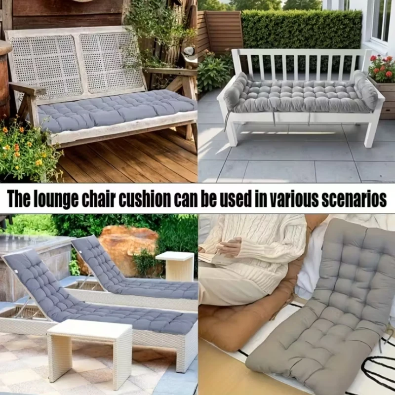 Sun Lounger Cushions Polyester Fiber Patio Chaise Lounge Cushions Pad  Indoor Outdoor Lounge Chair Cushion for Travel Holiday