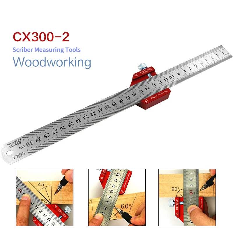 

Steel Ruler Positioning Block gauge 45 60 90 Angle Line marking gauge for Scriber Locator DIY Carpentry Scriber Measuring Tools