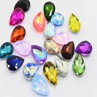 Glitter Rhinestone Glass beads Pointback teardrop crystal stones to make crafts jewels Decoration Diamonds for needlework бусины
