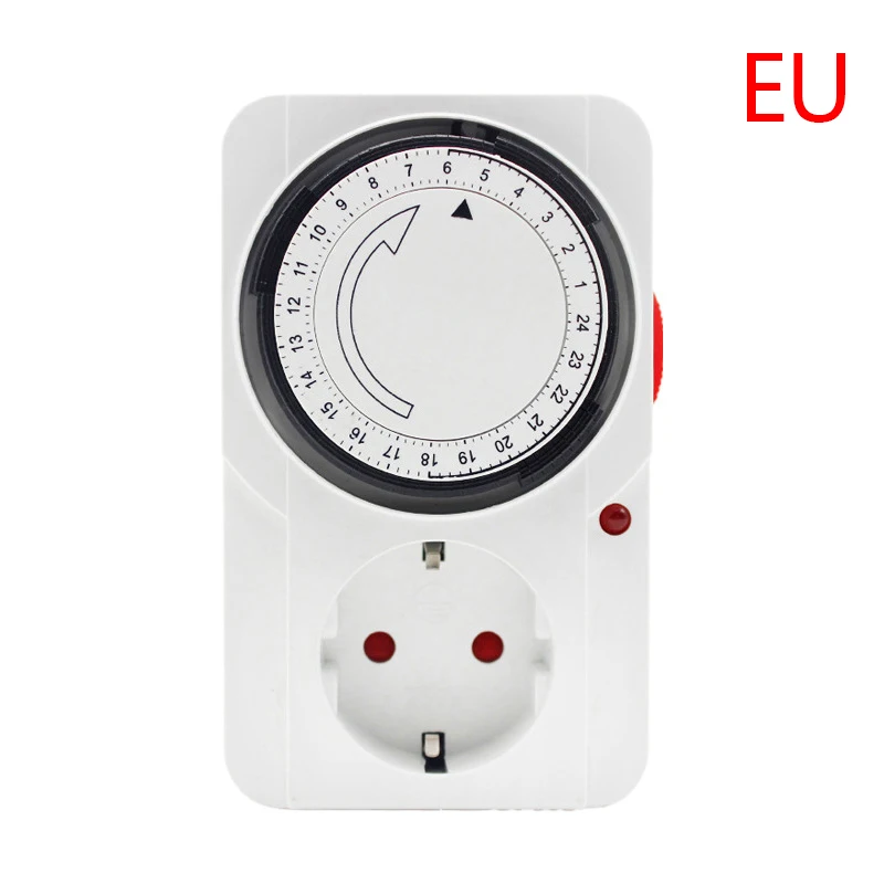 24 Hour Cyclic Timer Switch Kitchen Timer Outlet Universal Timing Socket Mechanical Timer 220VAC UK EU US Plug Timing Socket