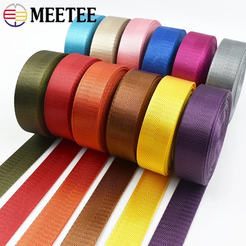 20-50mm Colored Nylon Webbing for Backpack Strap Car Seat Belt Ribbon DIY Garment Binding Tape Sewing Accessories 5Meters webbing craft supplies cotton webbing tapes webbing strap fabric craft supplies Meetee
