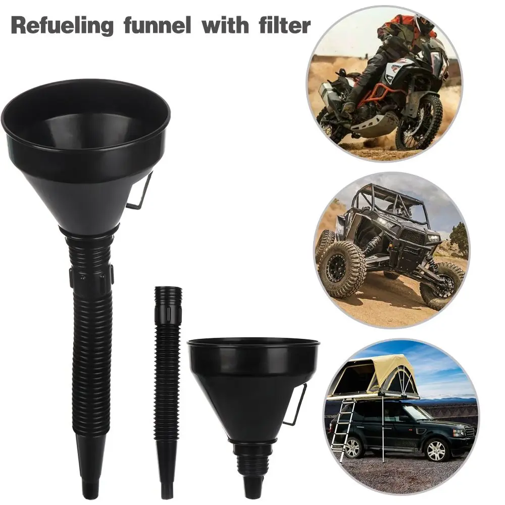 Universal Oil Funnel With Filter Pipe Handle Set Diesel Gas Fuel Filler Tools Car Accessories For Truck Motorcycle
