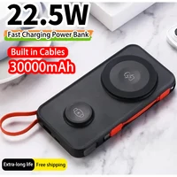 30000mAh Magnetic Wireless Power Bank with Cable for Apple Watch Portable Fast Charging External Battery for IPhone 16 Samsung 1