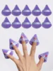 10pcs Triangle Shape Velvet Powder Puffs, Soft Makeup Blender Sponges For Face Contouring, Eyes & Corners 4